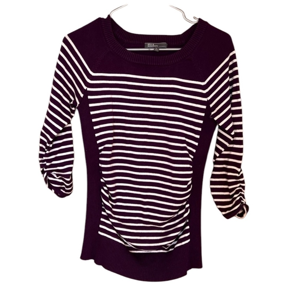 89th & Madison - Womens Purple Striped Sweater Sz LG